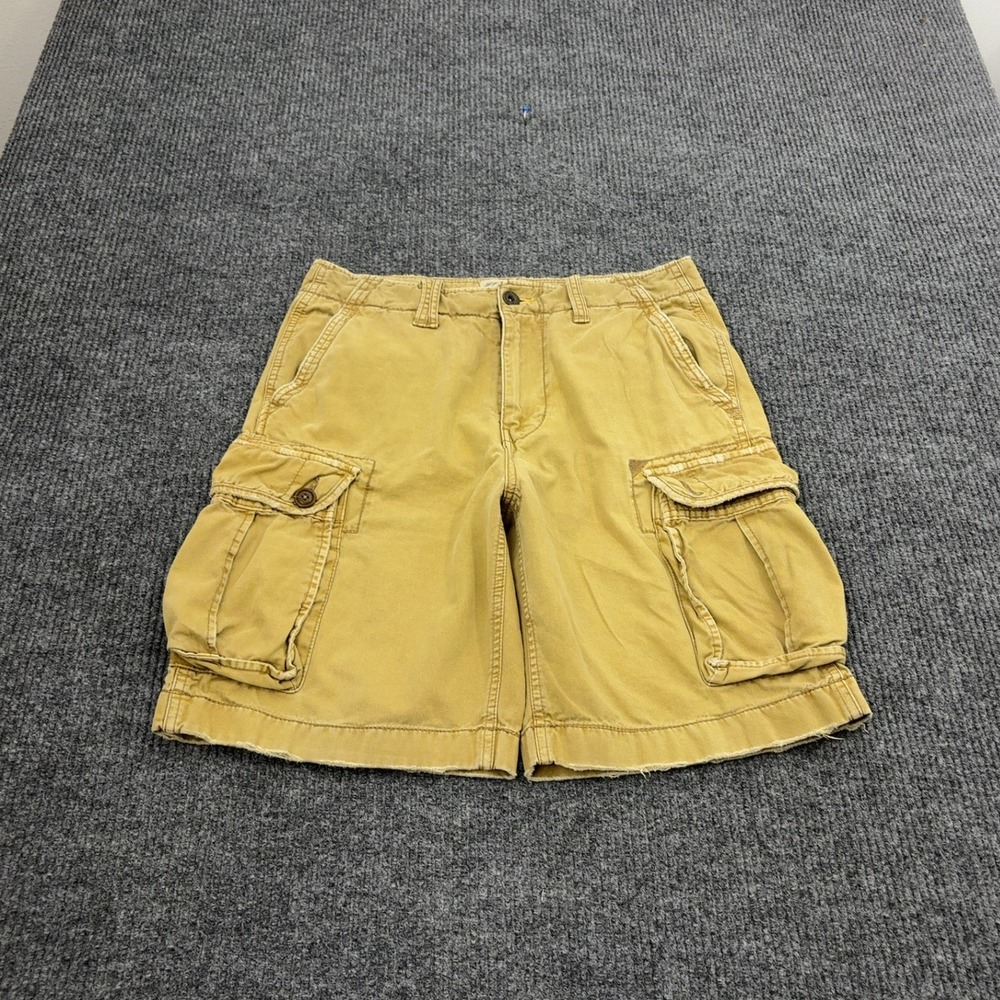 American Eagle Outfitters Cargo Shorts Men 31 Tan Cotton Distressed Utility Gorp